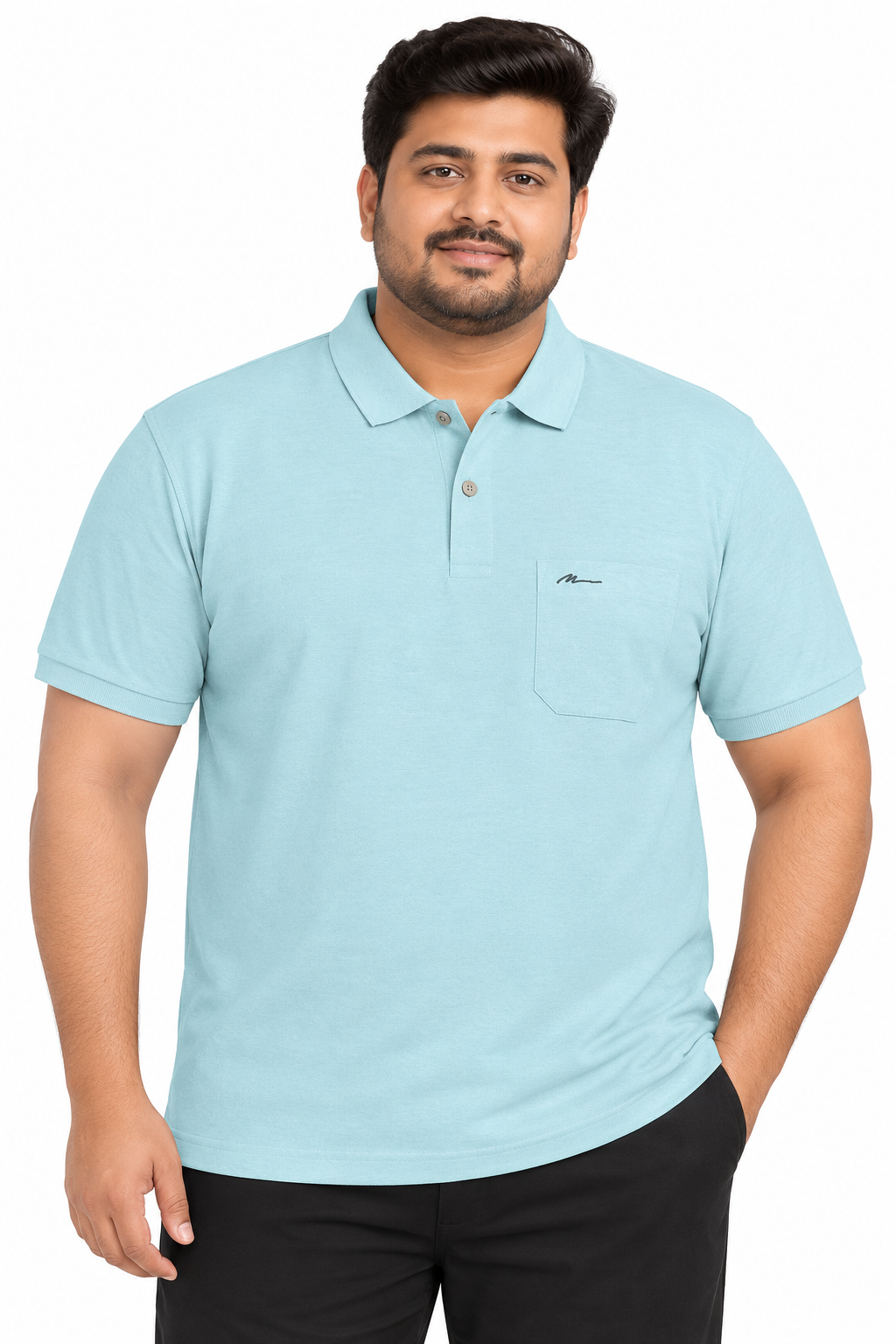 Men’s Light Sky Blue Polo T-Shirt with Chest Pocket