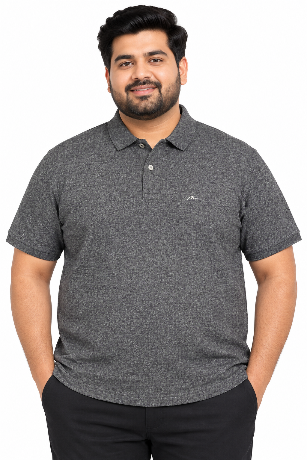 Men’s Charcoal Dark Grey color Polo T-Shirt with Chest Pocket