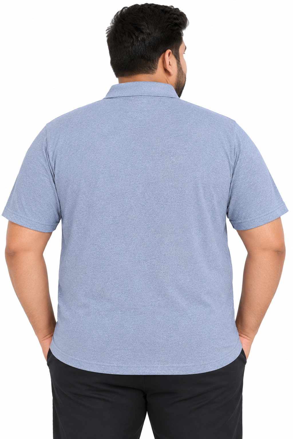 Men’s Steel Blue Polo T-Shirt with Chest Pocket