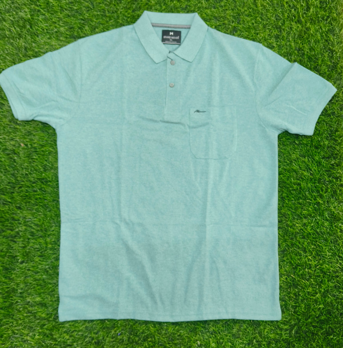 Men’s Light Mint Green Polo T-Shirt with Chest Pocket