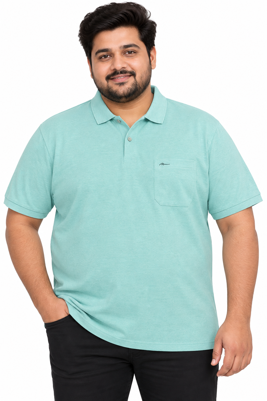 Men’s Light Mint Green Polo T-Shirt with Chest Pocket