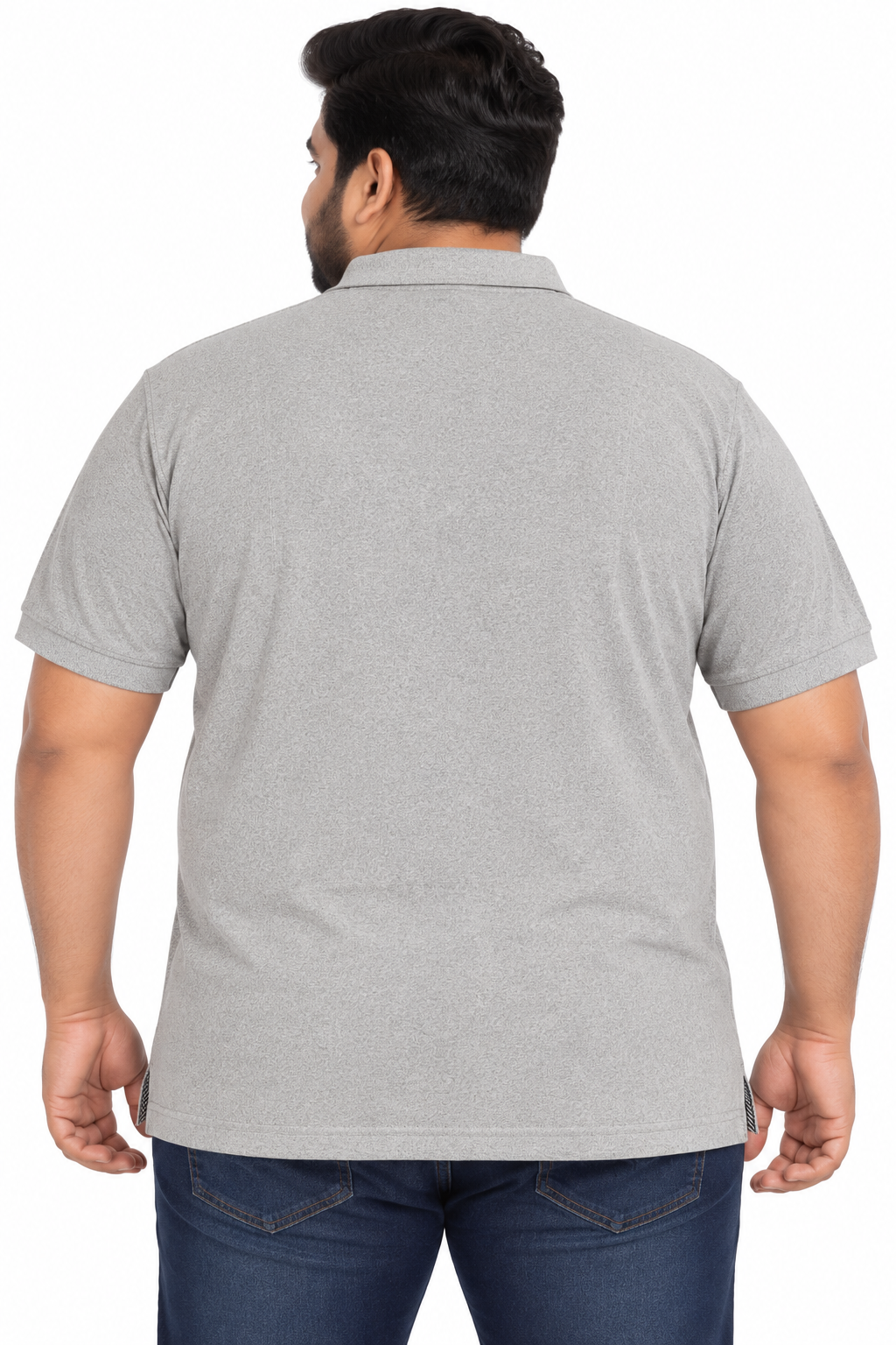 Men’s Light Grey Polo T-Shirt with Chest Pocket