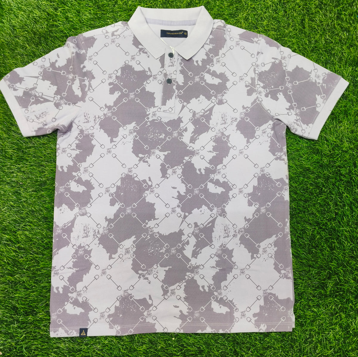 Men’s Light Purple Abstract Printed Polo T-Shirt