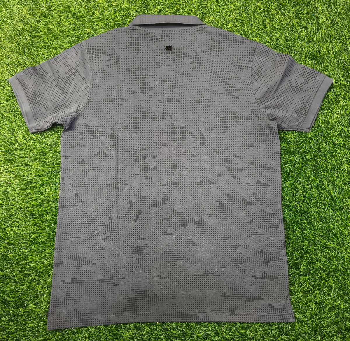Men’s Charcoal Grey with Dark Grey Print Polo T-Shirt