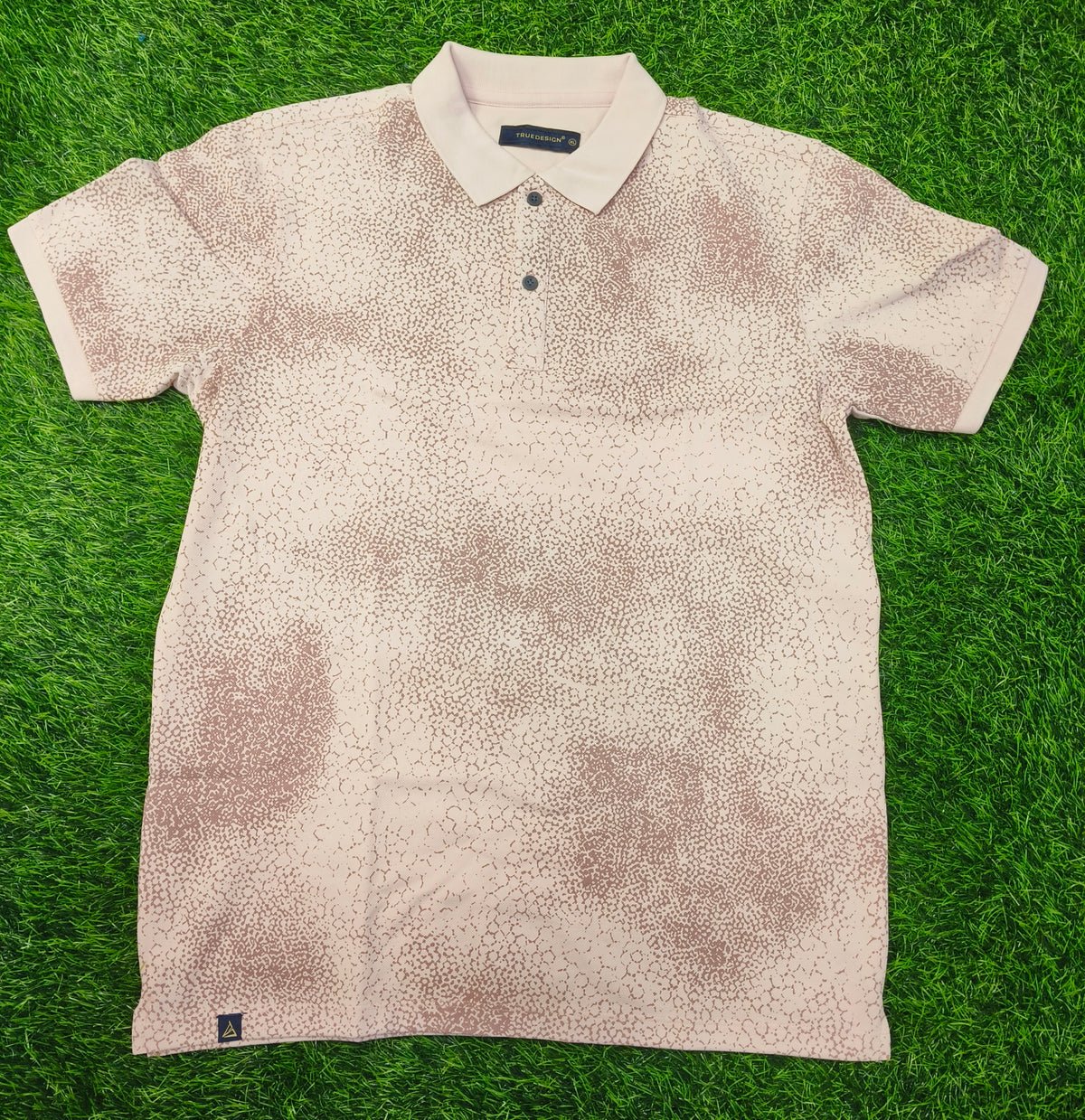 Men’s Light Blush Pink Printed Polo T-Shirt
