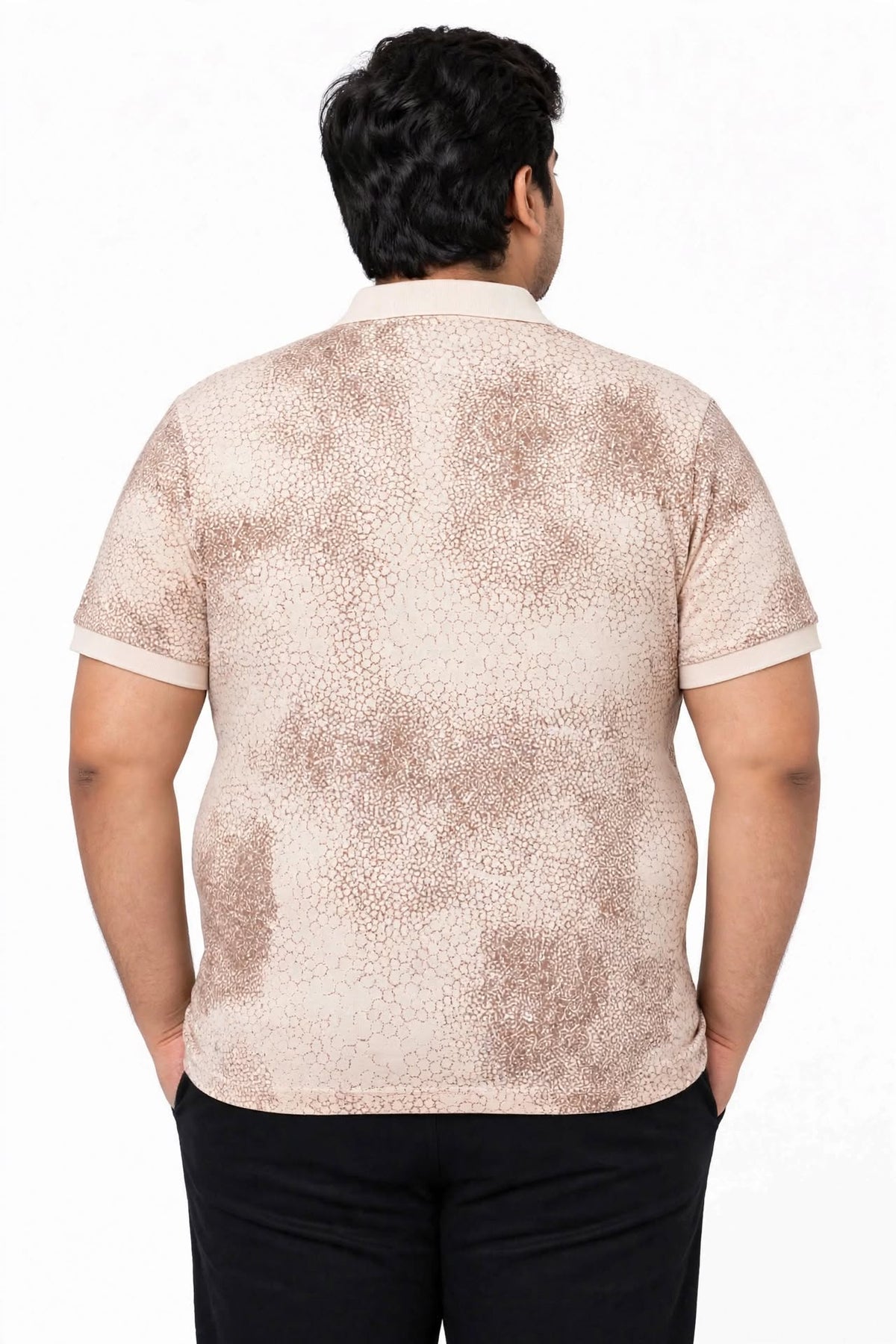 Men’s Light Blush Pink Printed Polo T-Shirt