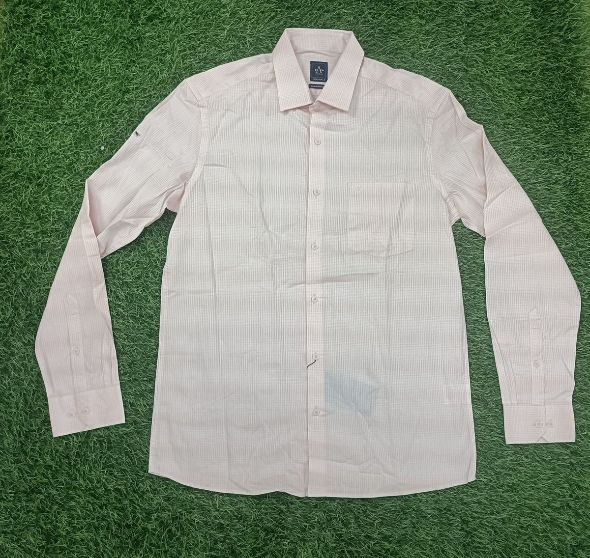 Men’s Light Peach Checked Full Sleeve Shirt