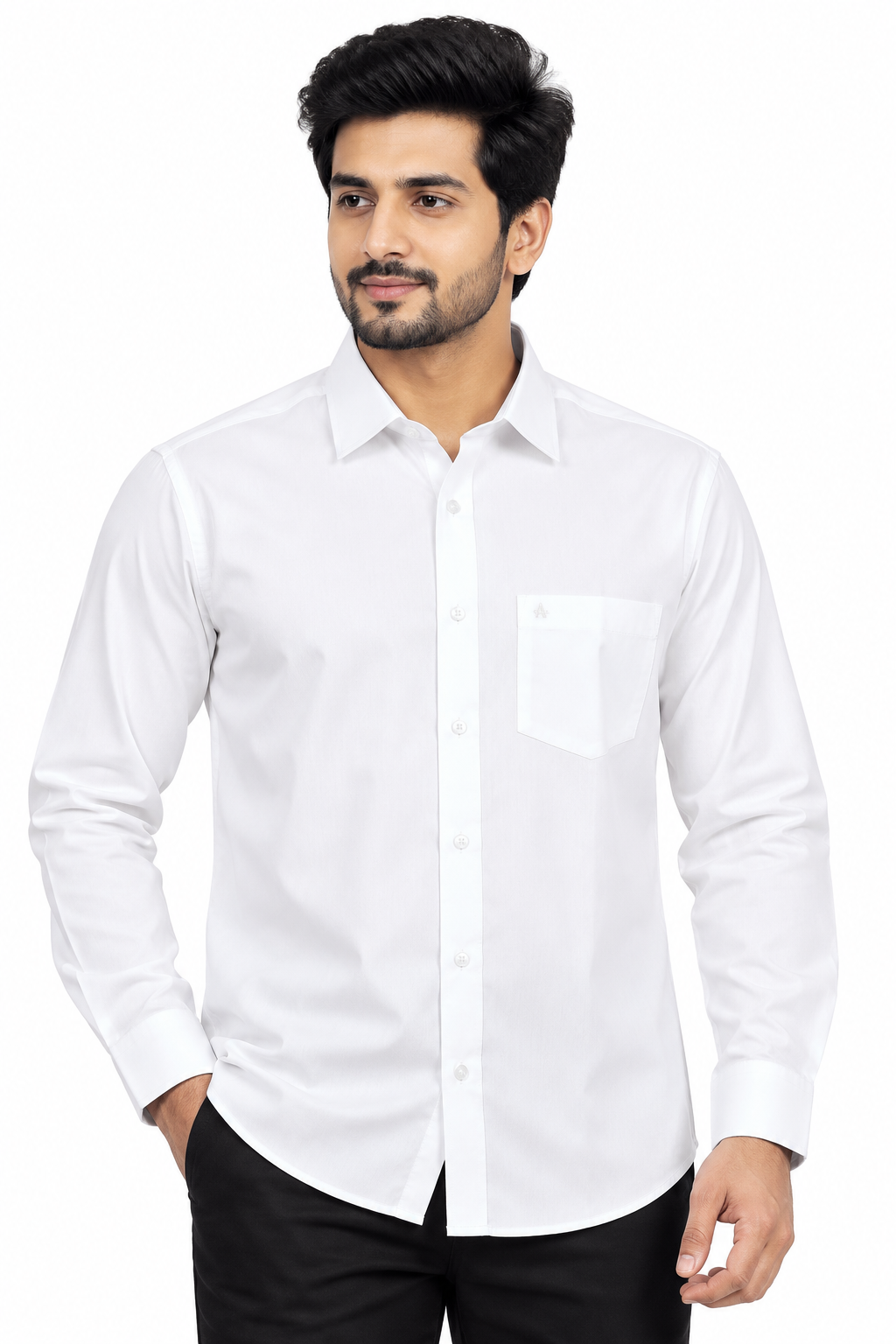 Men’s White color Solid Full Sleeve Shirt