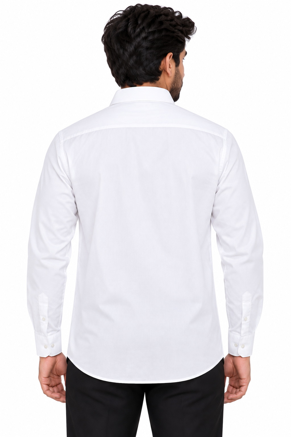 Men’s White Solid Full Sleeve Shirt