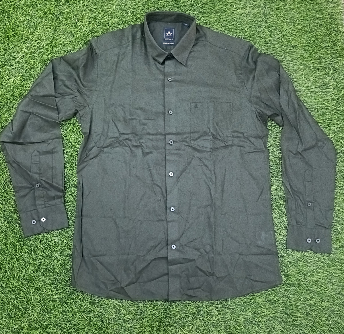 Men’s Dark Olive Green Solid Full Sleeve Shirt