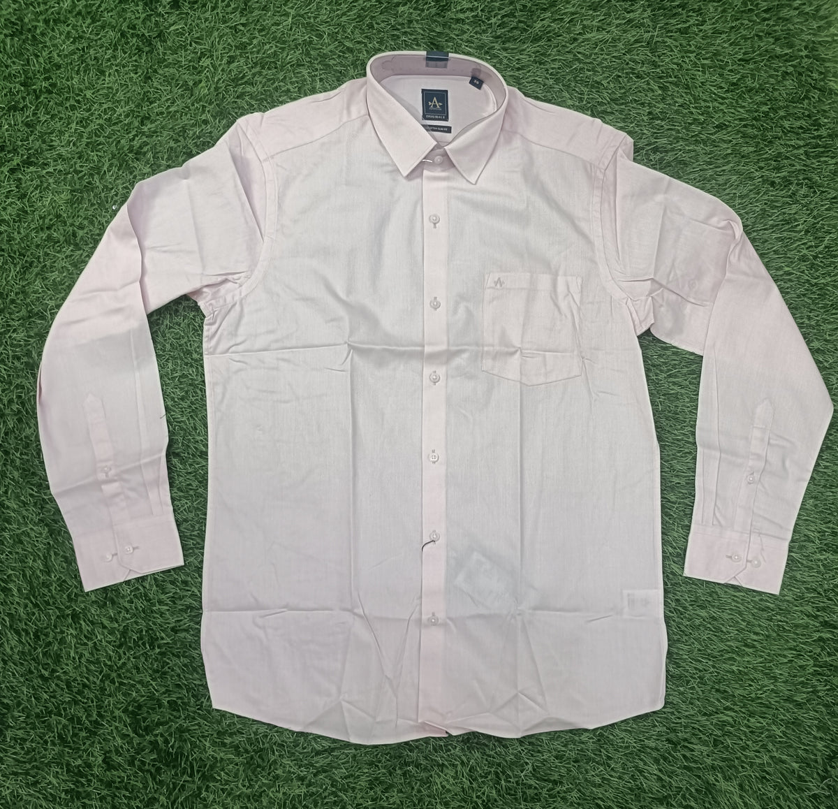 Men’s Light Pink Solid Full Sleeve Shirt