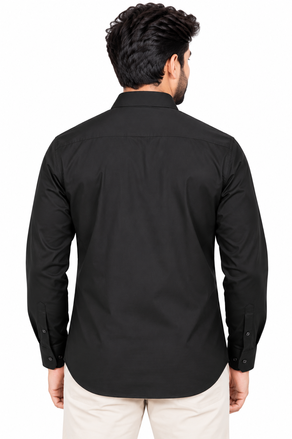 Men’s Black Solid Full Sleeve Shirt