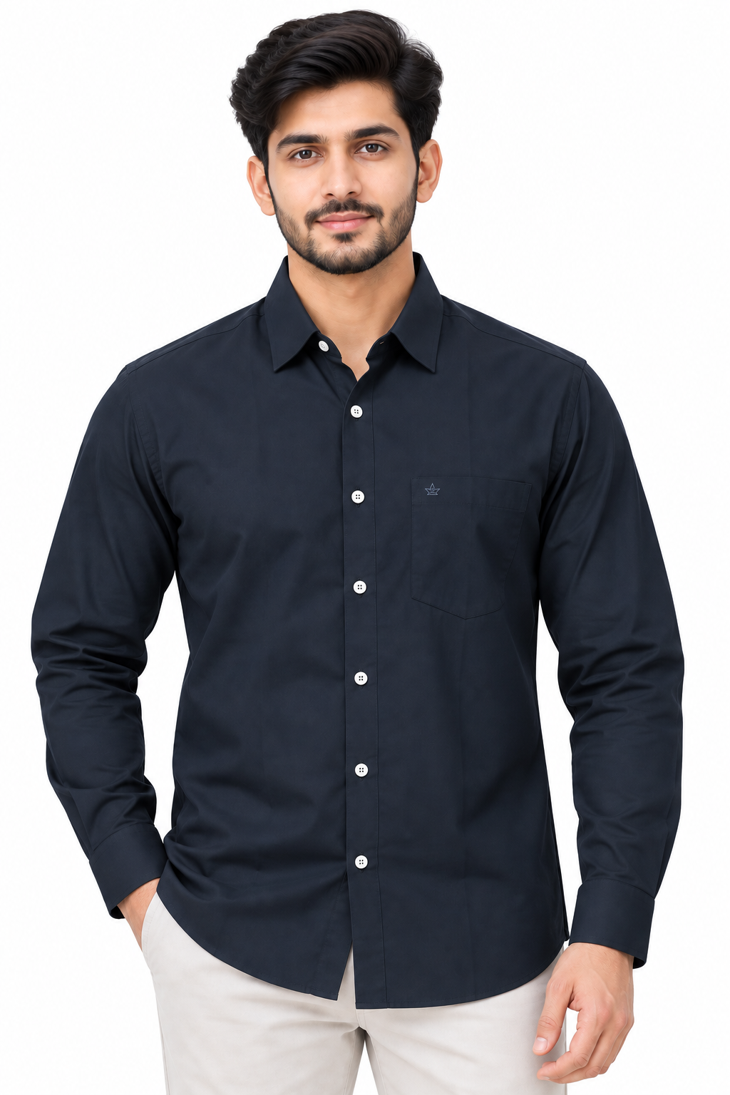 Men’s Navy Blue Full Sleeve Shirt