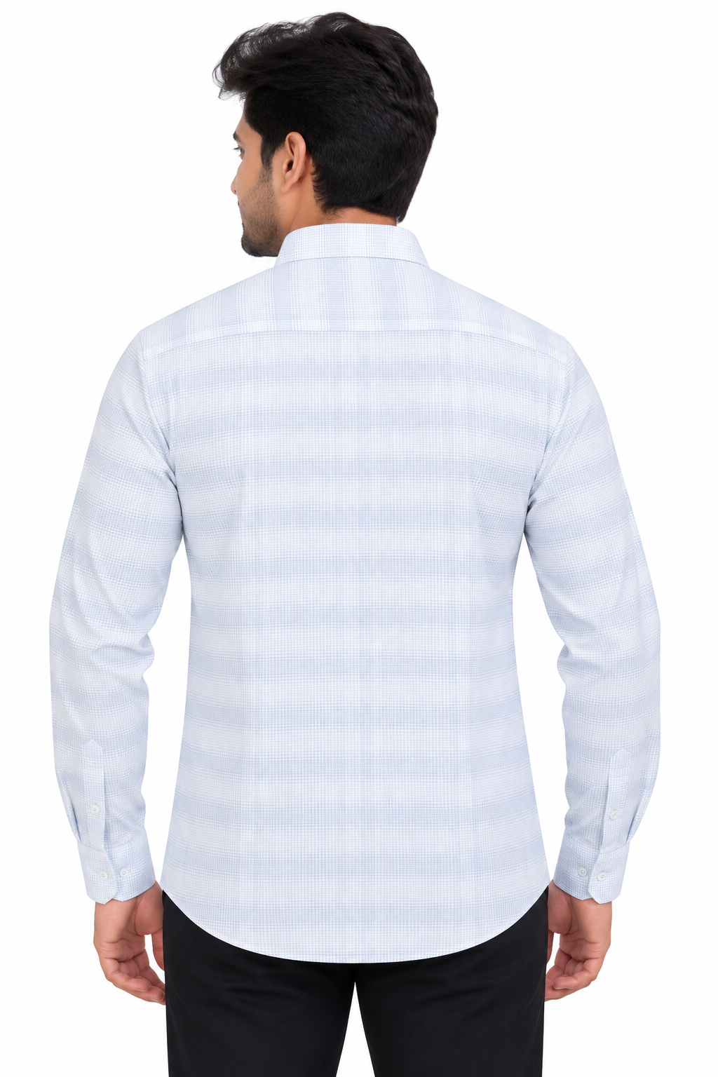 Men’s Light Blue Check Full Sleeve Shirt