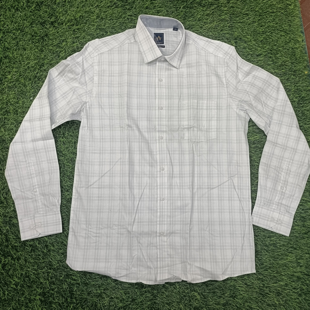 Men’s Off White color Check Full Sleeve Shirt