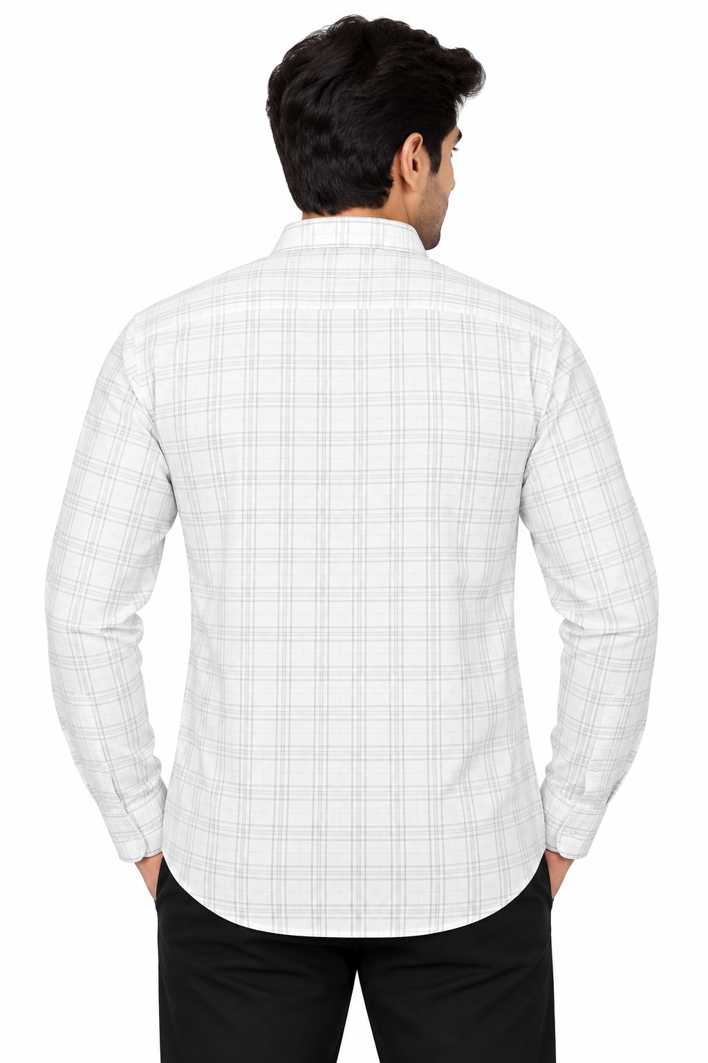 Men’s Off White color Check Full Sleeve Shirt