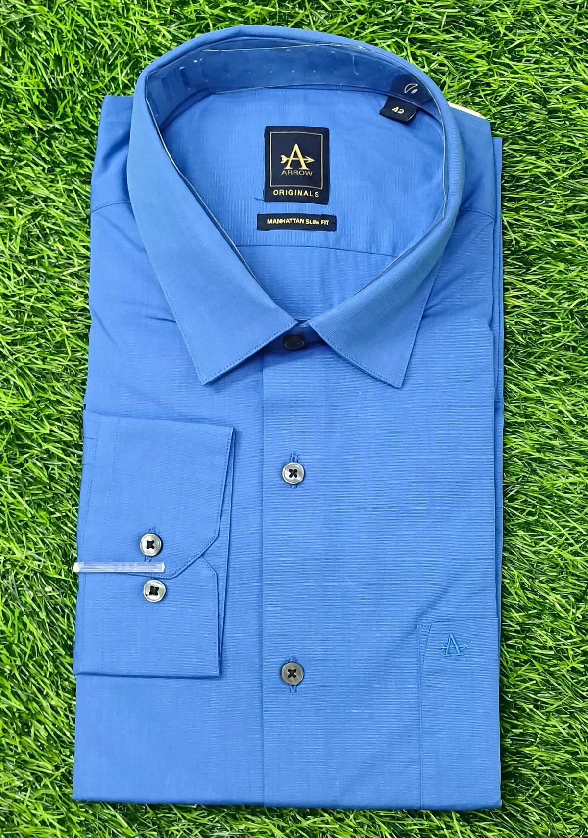 Men’s Royal Blue Solid Full Sleeve Shirt