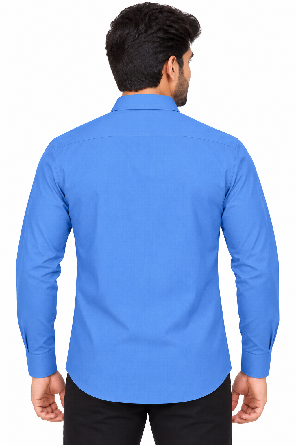 Men’s Royal Blue Solid Full Sleeve Shirt