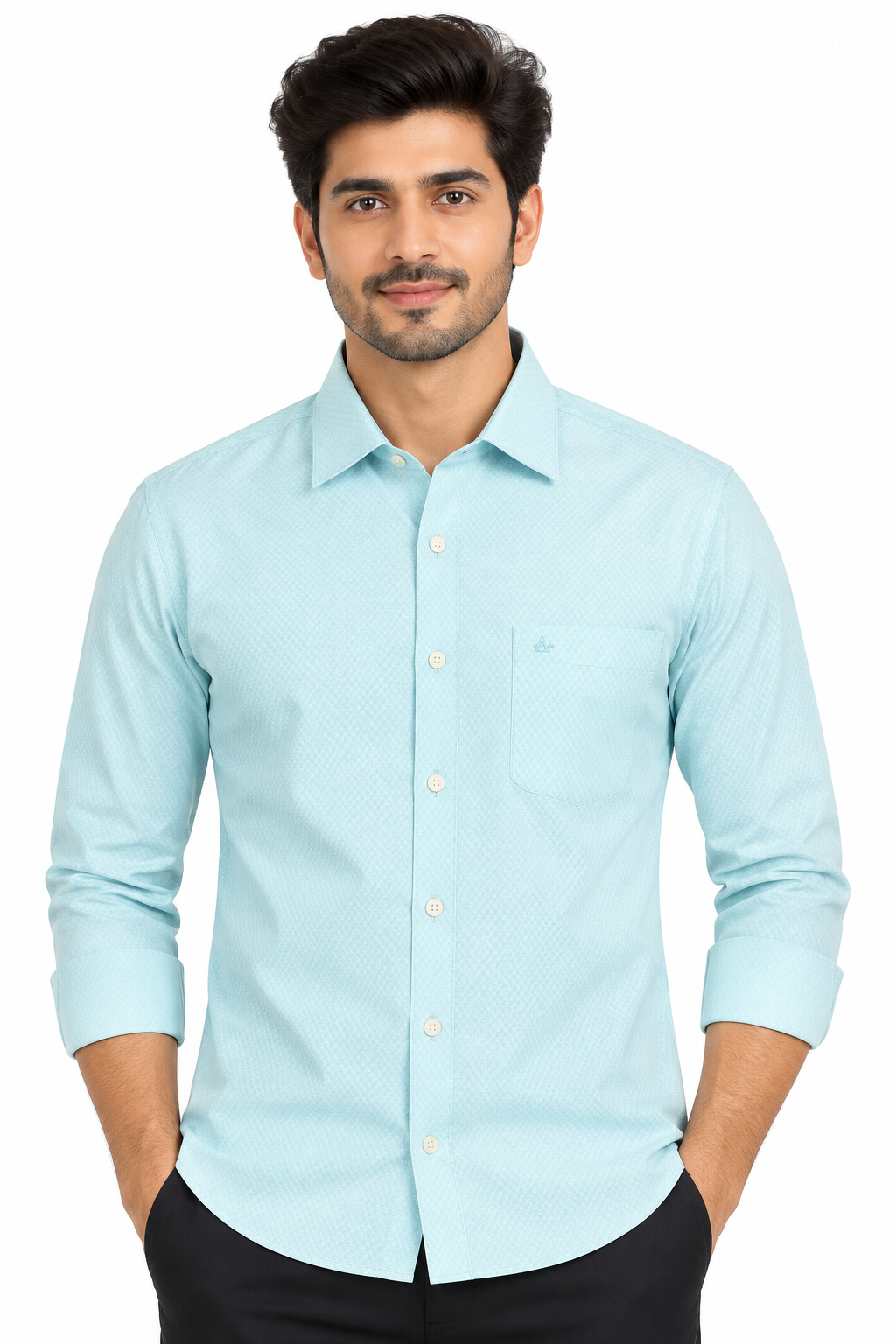 Men’s Light Sky Blue Full Sleeve Shirt