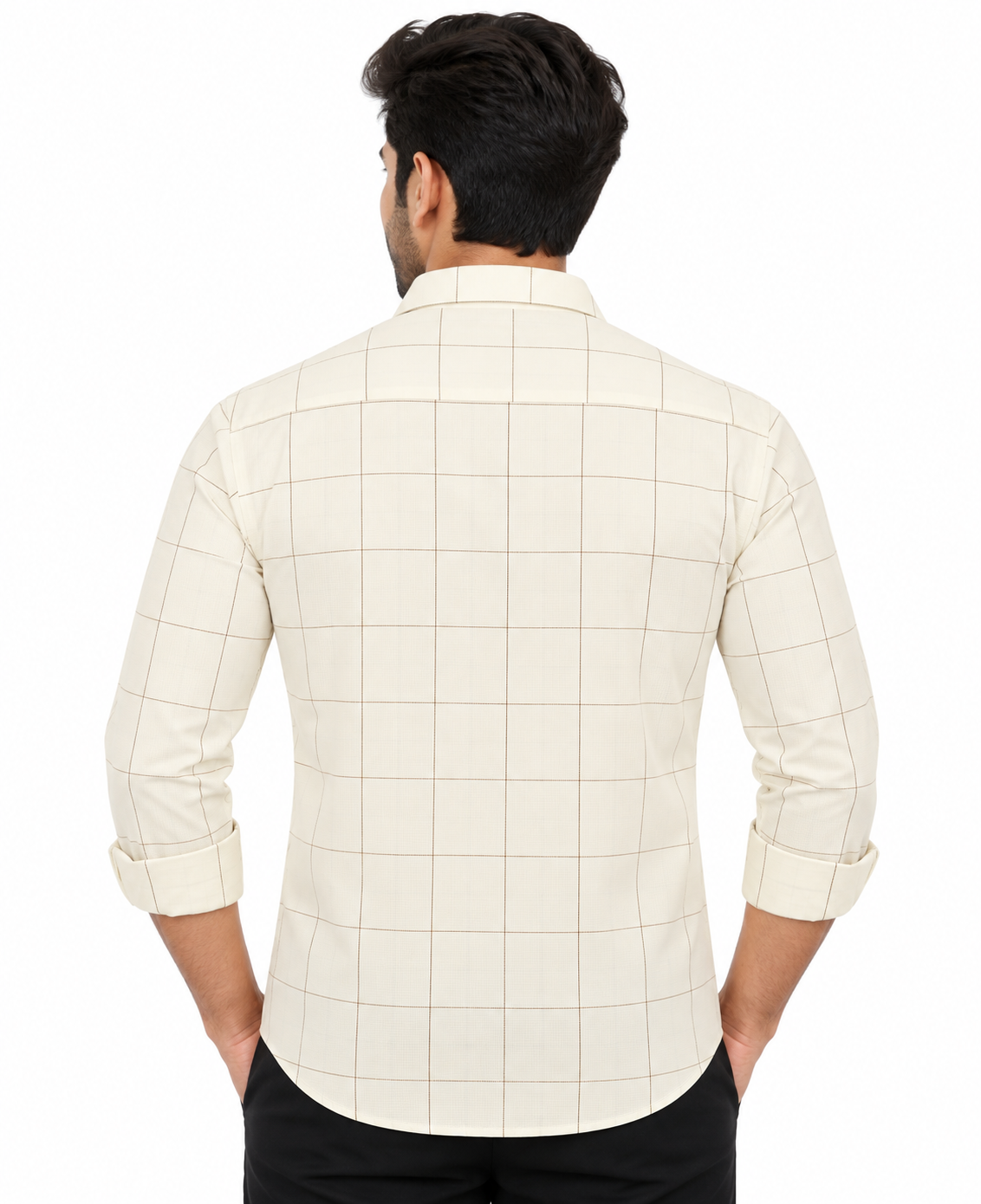 Men’s Off White Check Full Sleeve Shirt