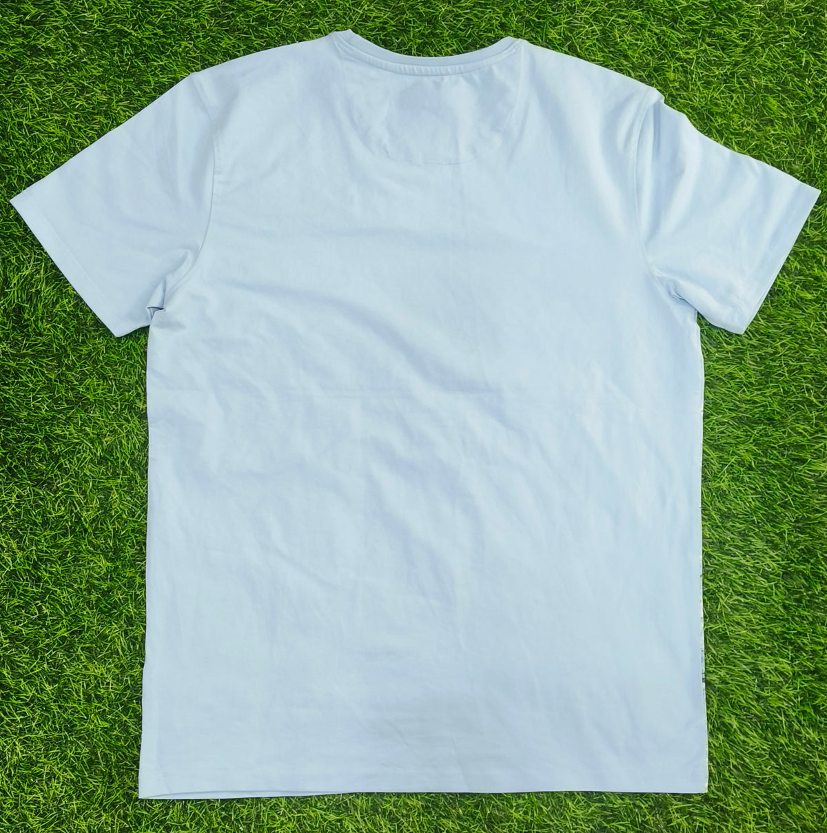 Men's Light Sky Blue Floral Print Round Neck T-Shirt