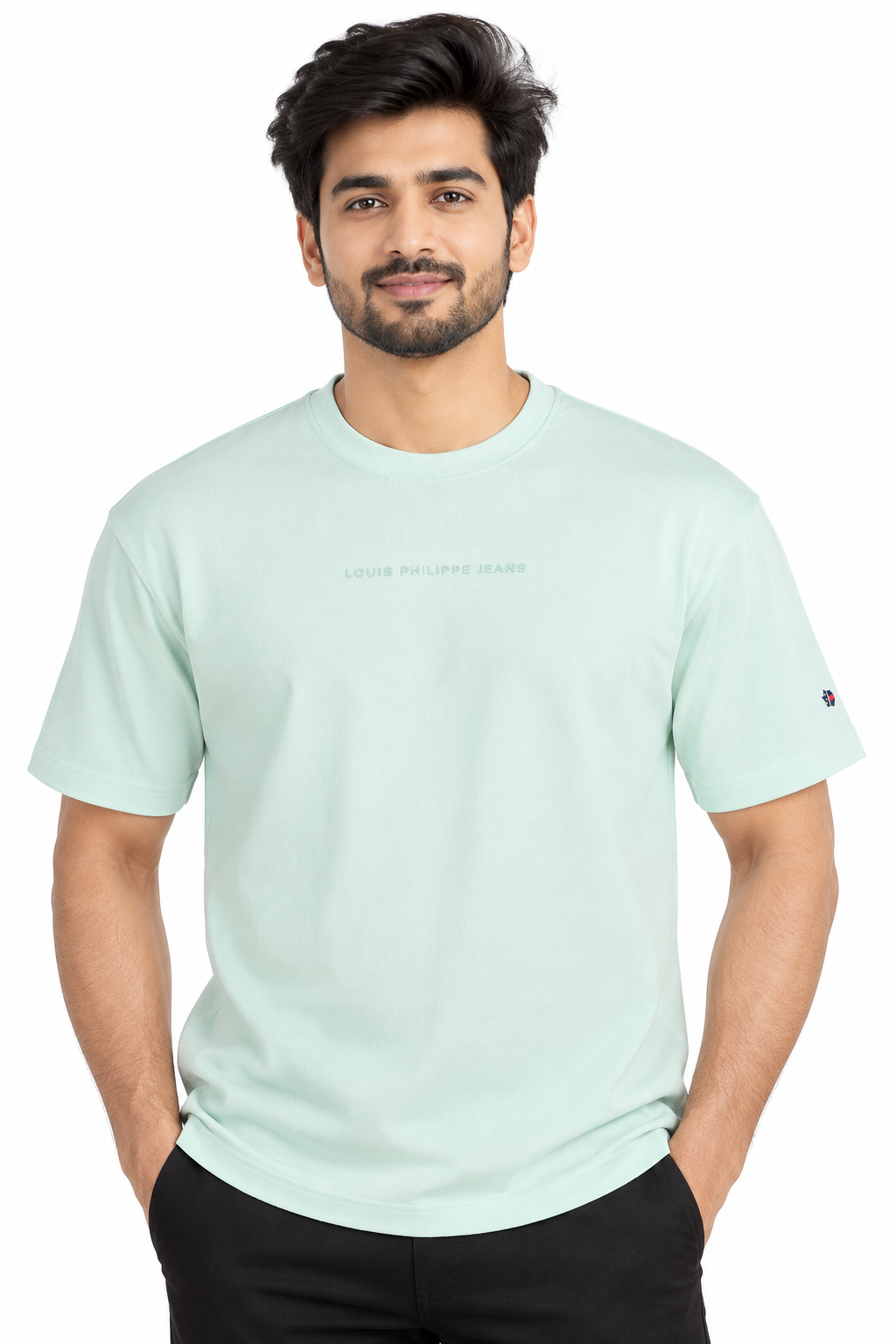Men's Light Mint Green Round Neck T-Shirt