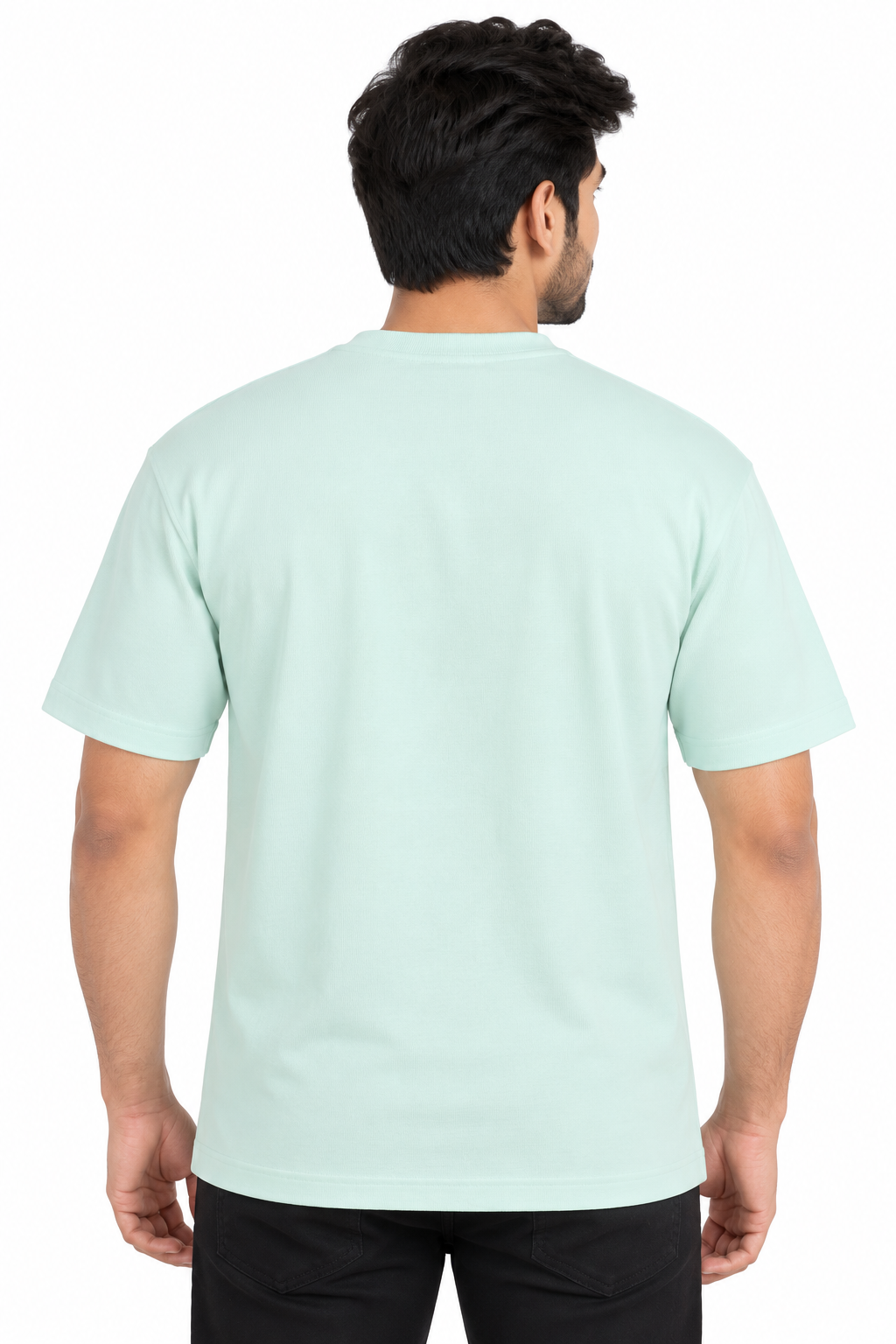 Men's Light Mint Green Round Neck T-Shirt