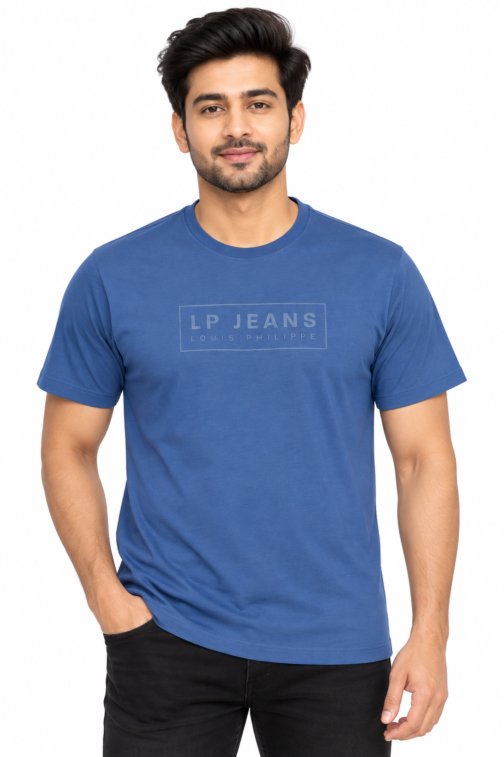 Men's Navy Blue Round Neck T-Shirt
