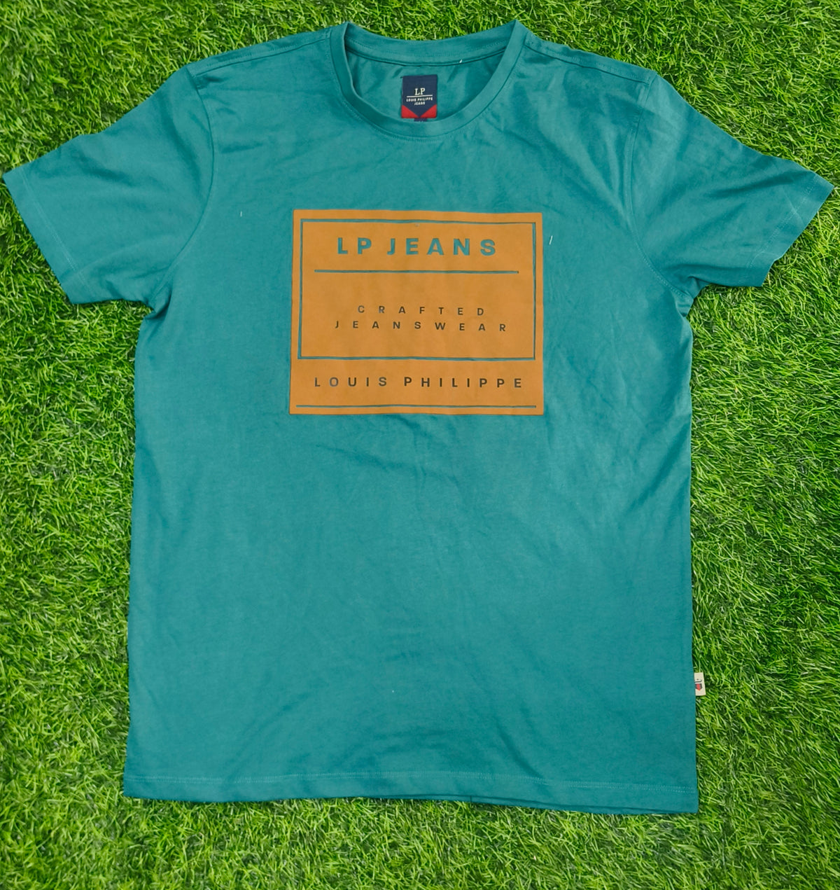 Men's Teal Green Graphic Round Neck T-Shirt