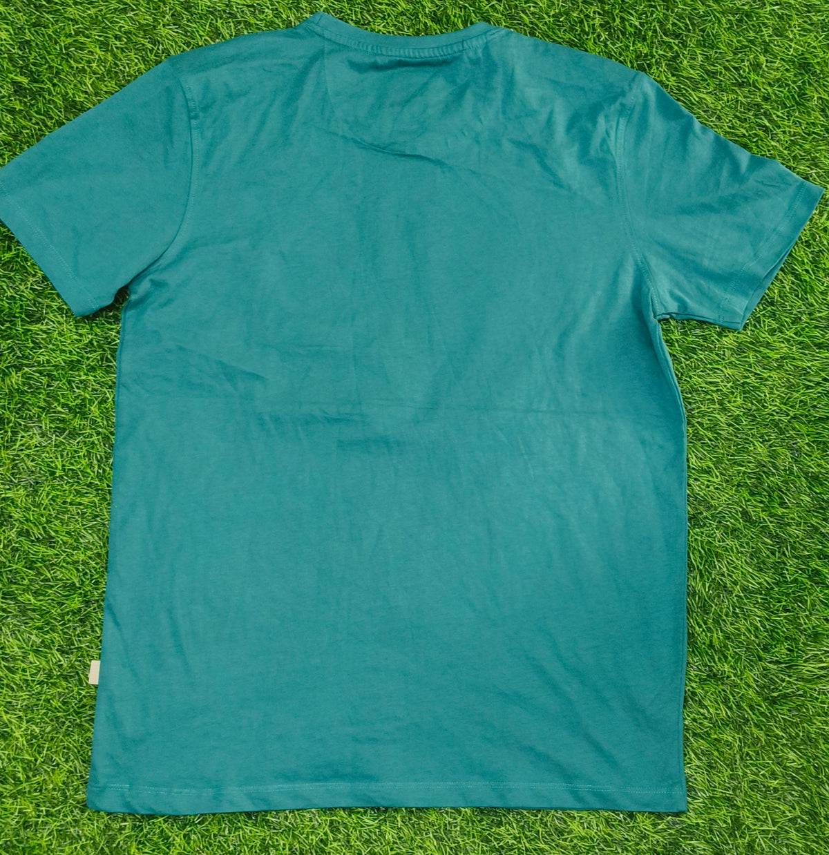 Men's Teal Green Graphic Round Neck T-Shirt