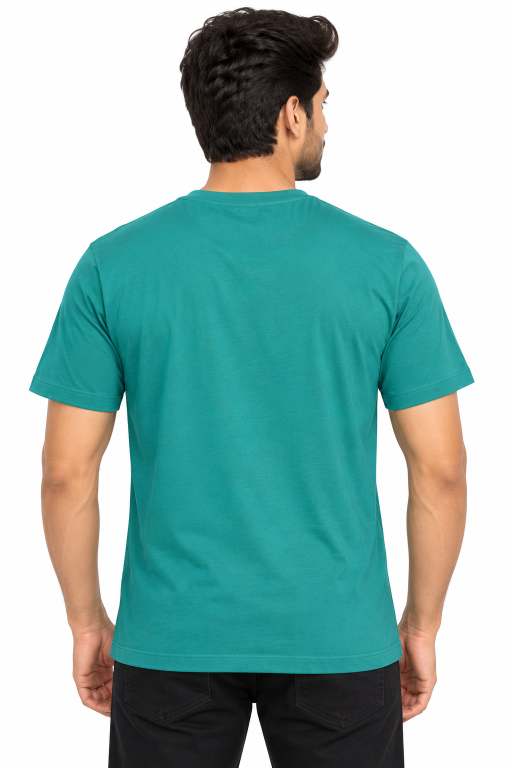 Men's Teal Green Round Neck T-Shirt