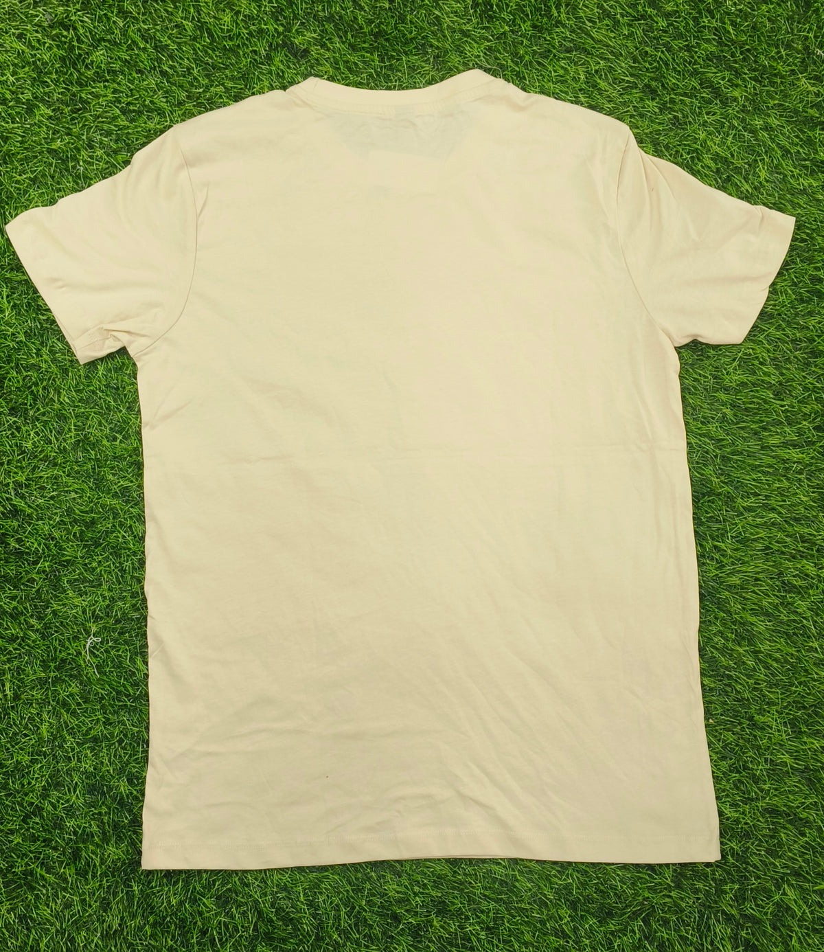 Men's Cream Printed Round Neck T-Shirt