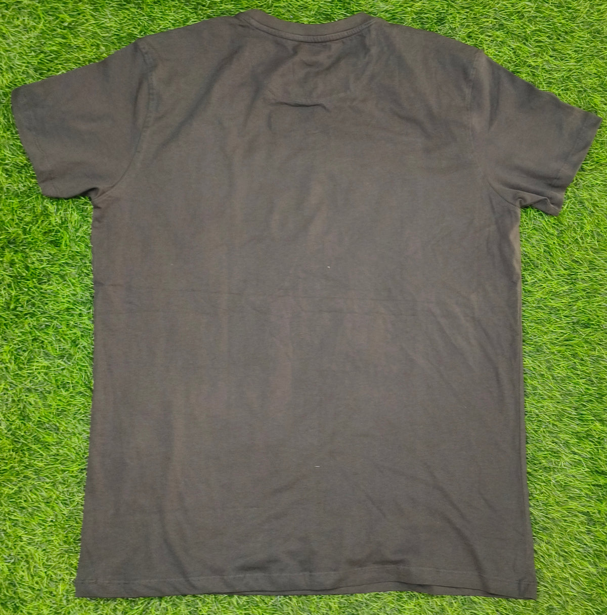 Men's Charcoal Grey Graphic Print Round Neck T-Shirt