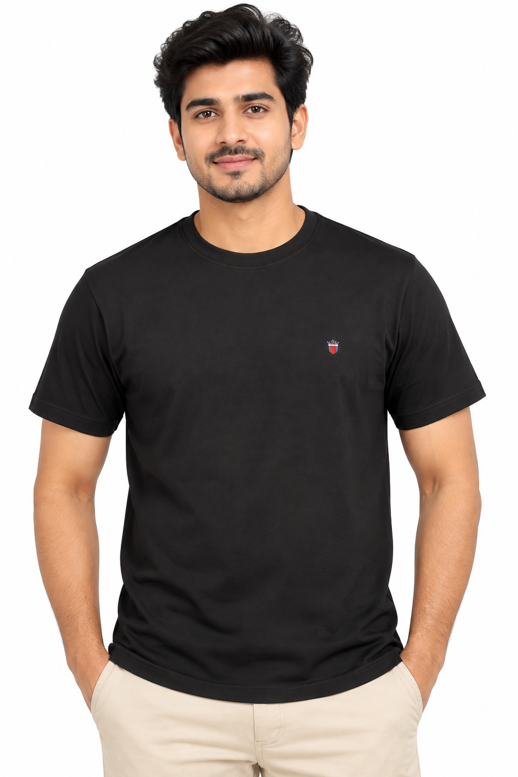 Men's Black Round Neck T-Shirt