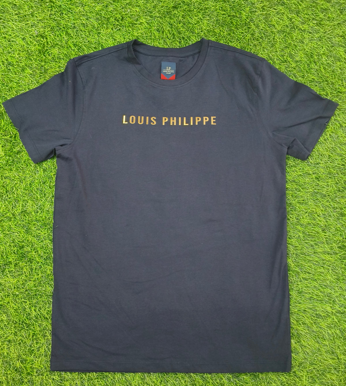 Men's Navy Blue Colour Printed Round Neck T-Shirt
