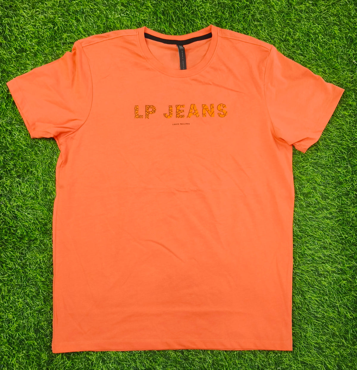 Men's Orange Graphic Round Neck T-Shirt