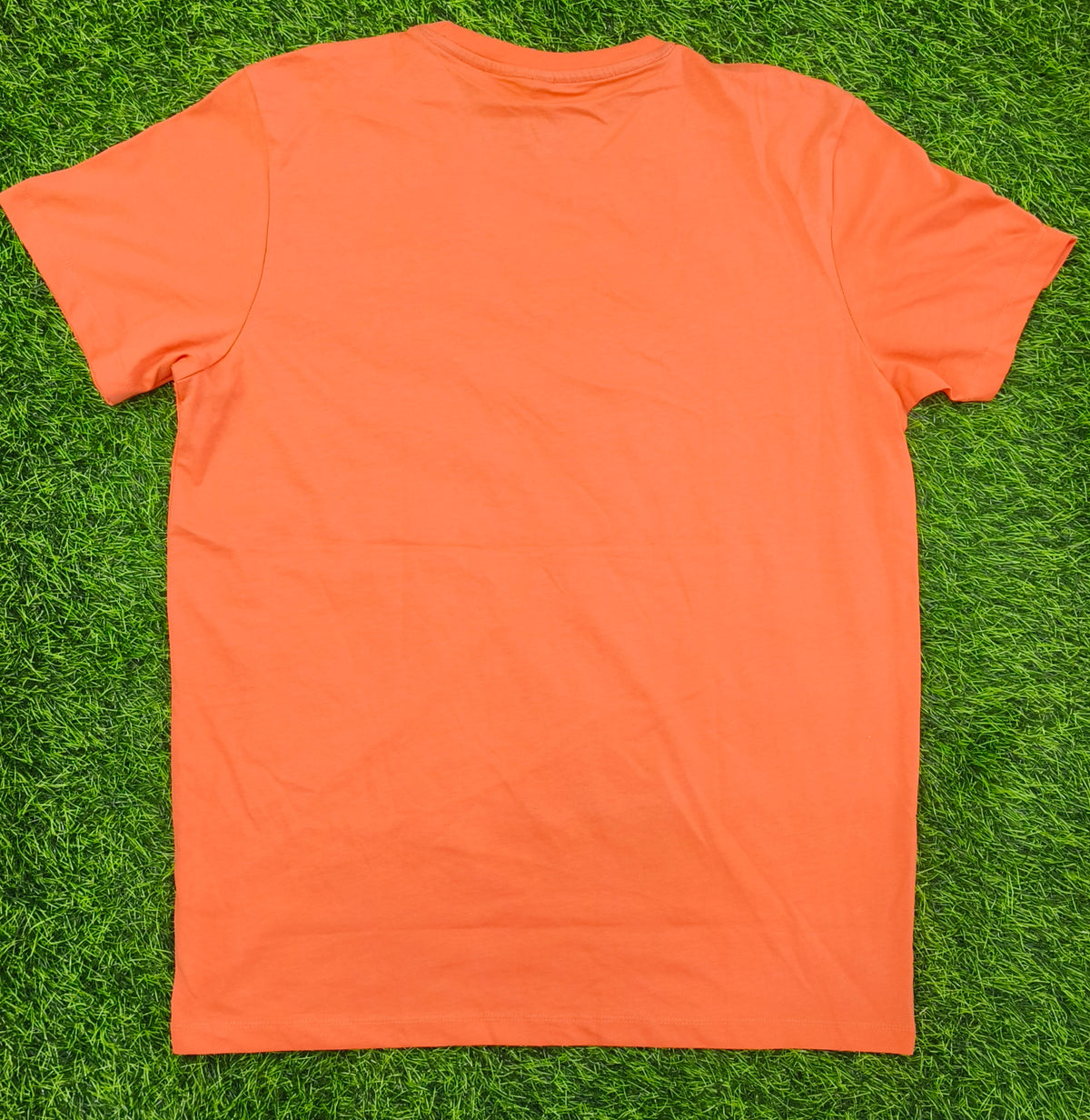 Men's Orange Graphic Round Neck T-Shirt