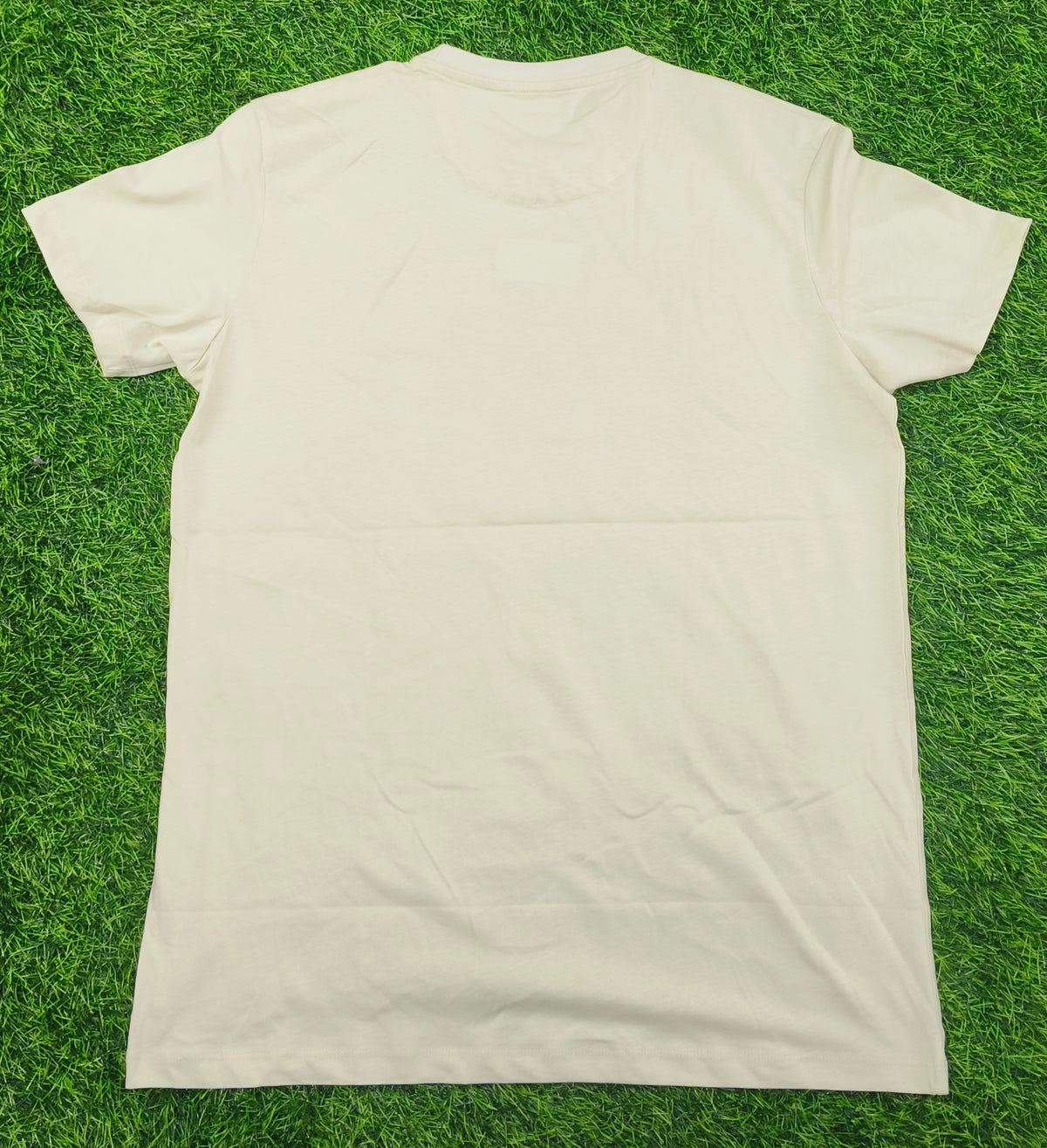 Men's Light Cream Graphic Round Neck T-Shirt