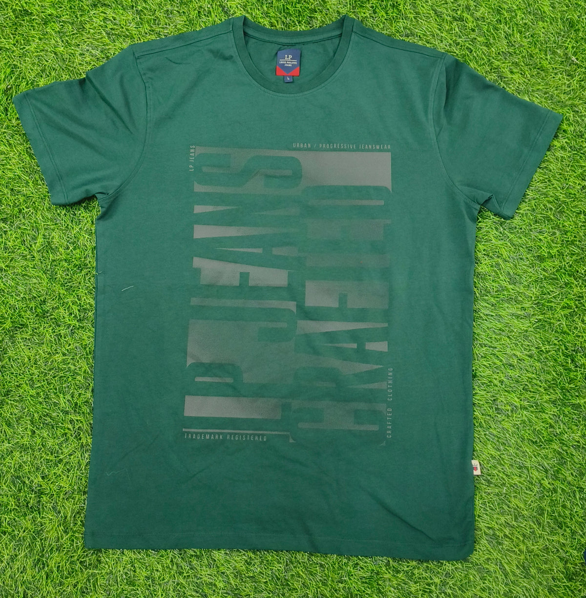 Men's Dark Green Graphic Round Neck T-Shirt