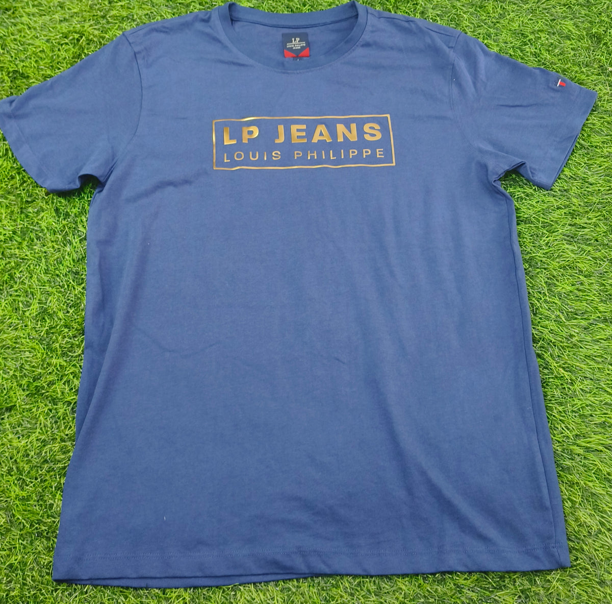 Men's Navy Blue Printed Round Neck T-Shirt