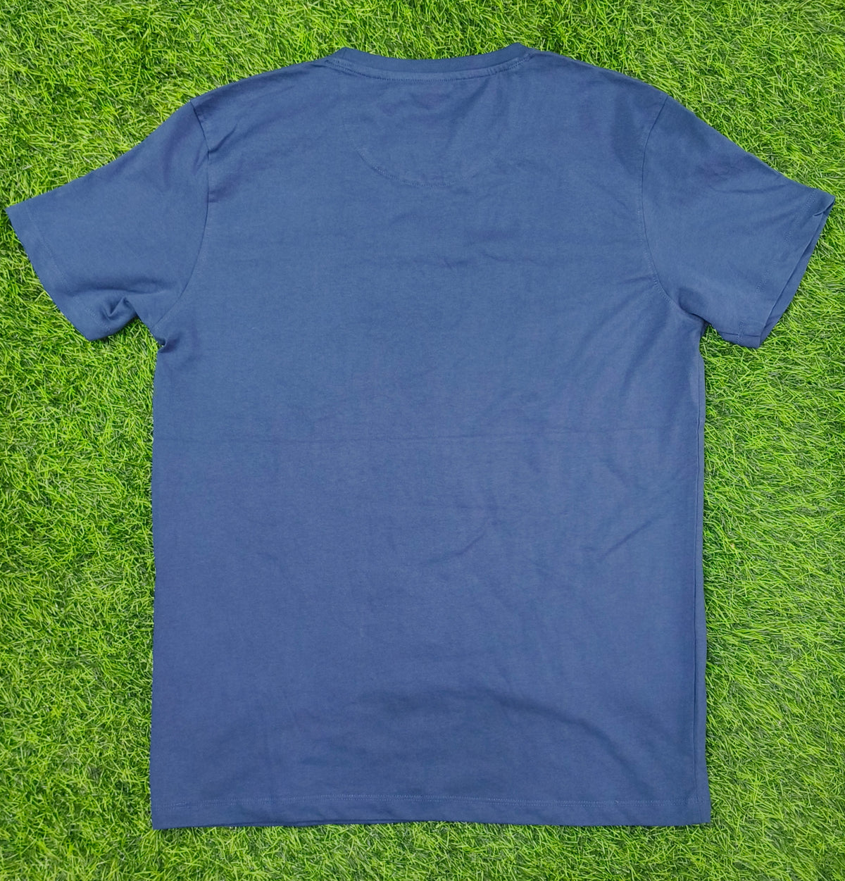 Men's Navy Blue Printed Round Neck T-Shirt