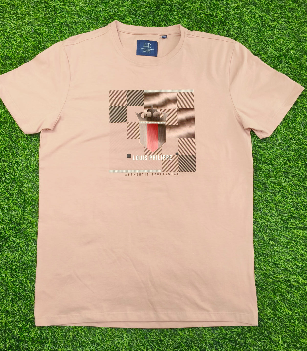 Men's Peach Graphic Printed Round Neck T-Shirt
