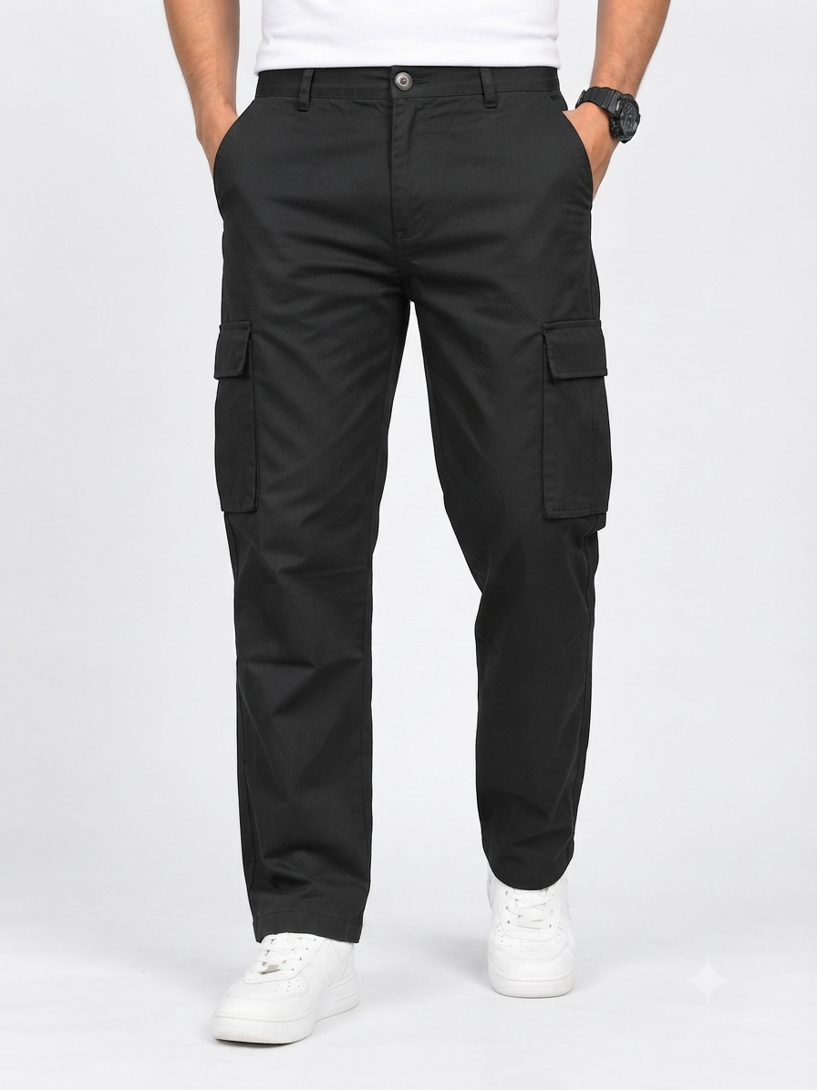 Men’s Black Multi-Pocket Cargo Pant