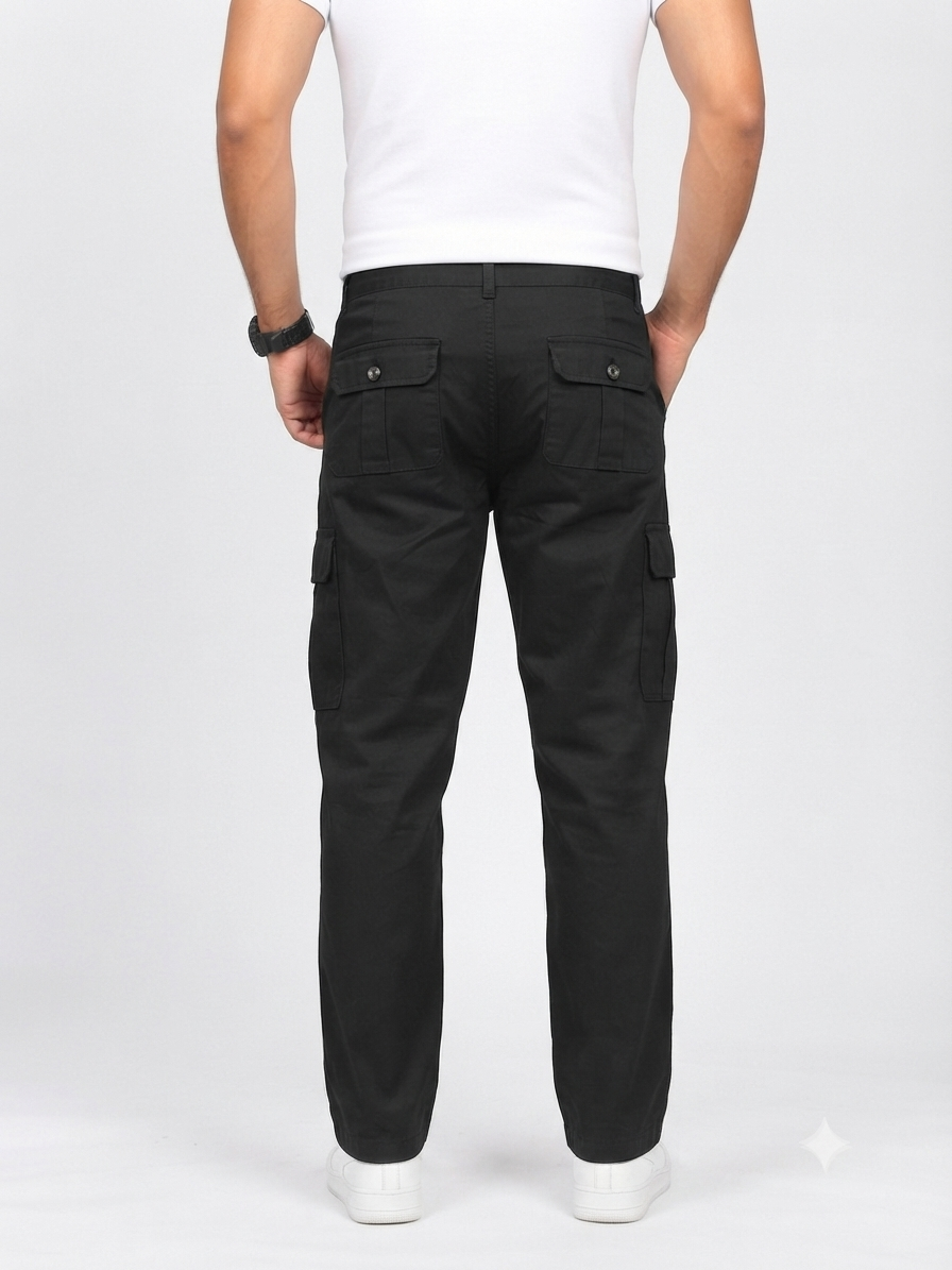 Men’s Black Multi-Pocket Cargo Pant