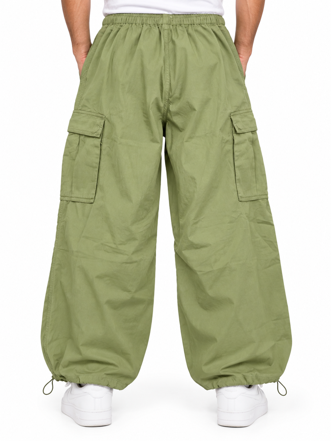 Men’s Olive Green 4-Pocket Baggy Cargo Pant