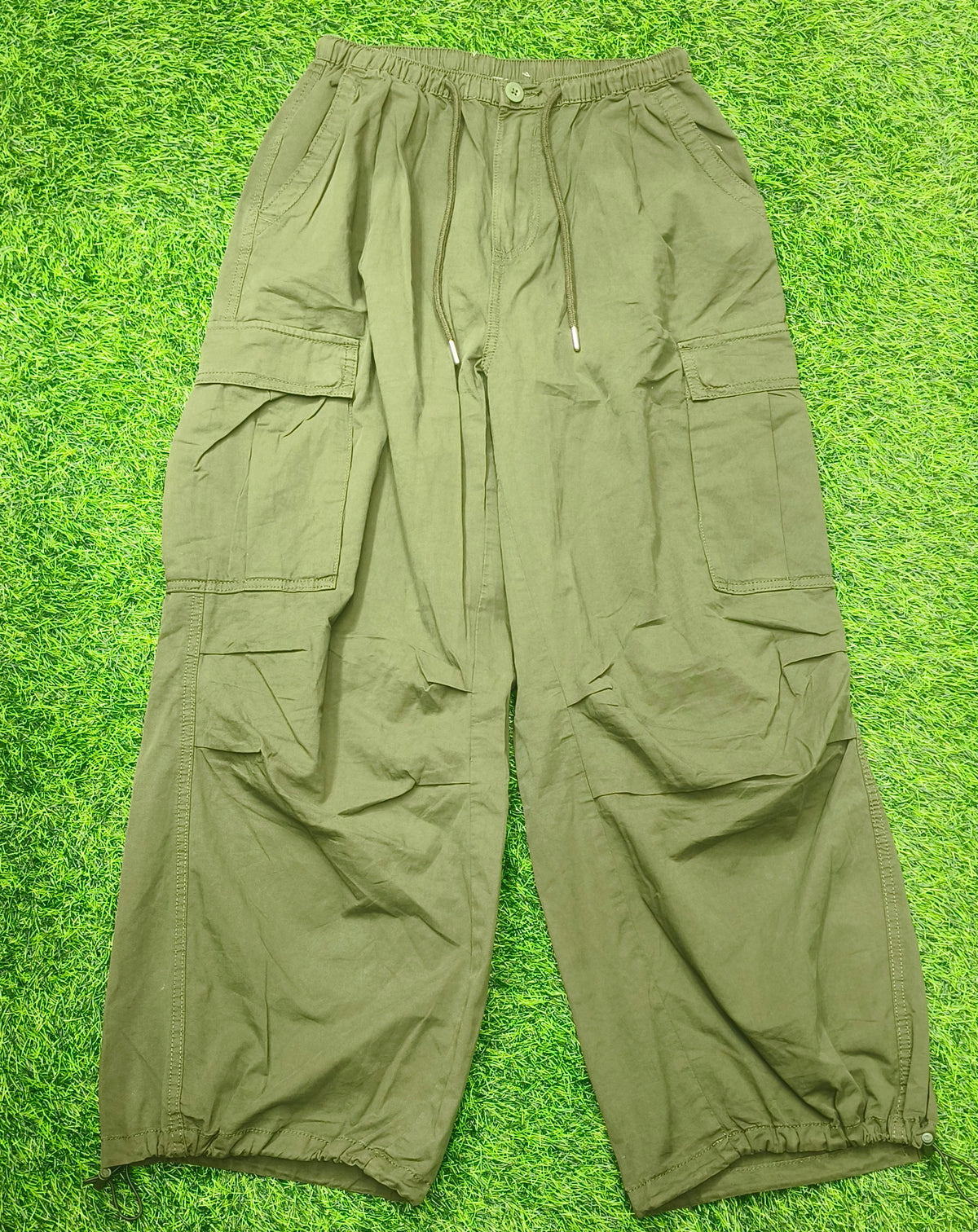 Men’s Olive Green 4-Pocket Baggy Cargo Pant