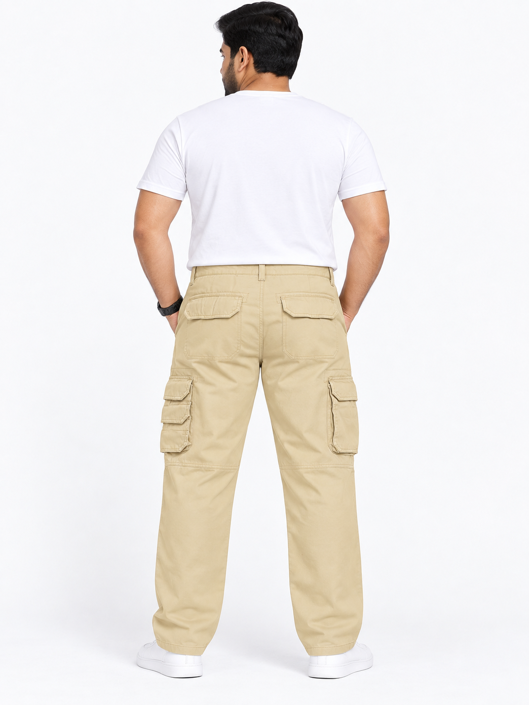 Men’s Khaki Multi-Pocket Cargo Pant