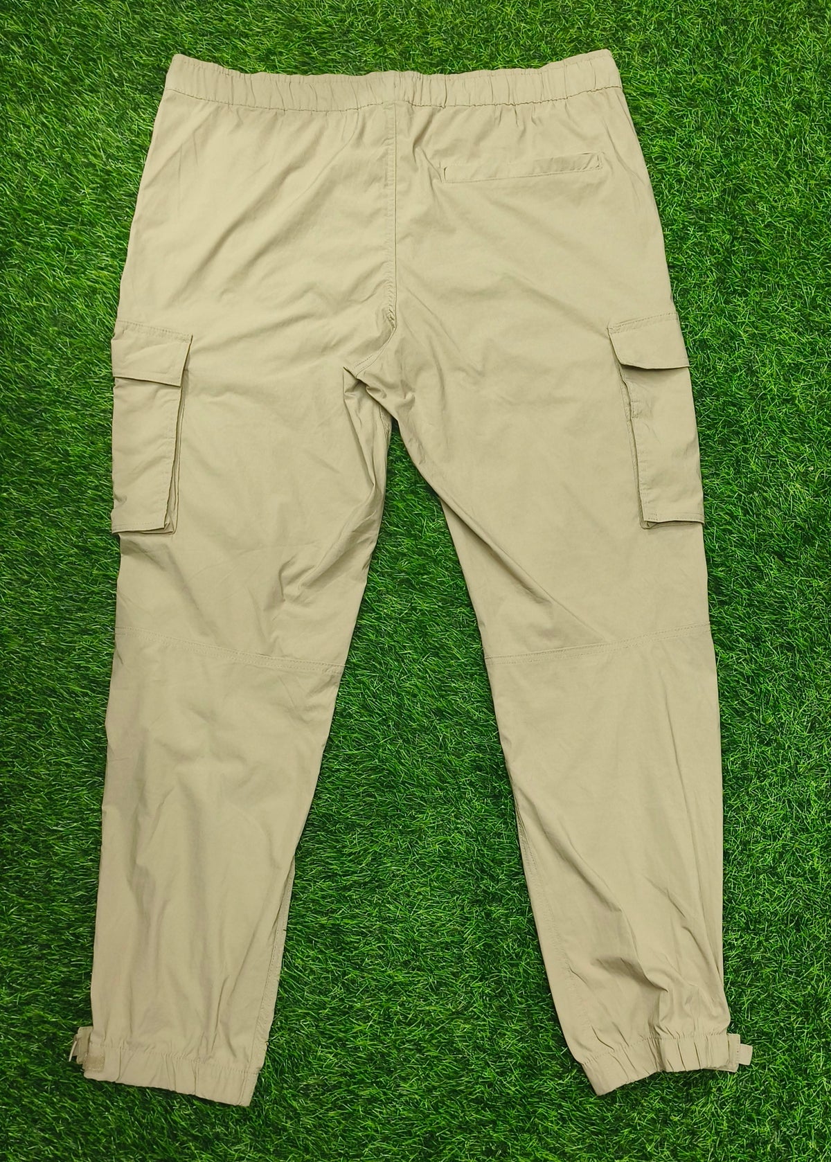Men’s Beige 5-Pocket Cargo Jogger Pant with Adjustable Ankle