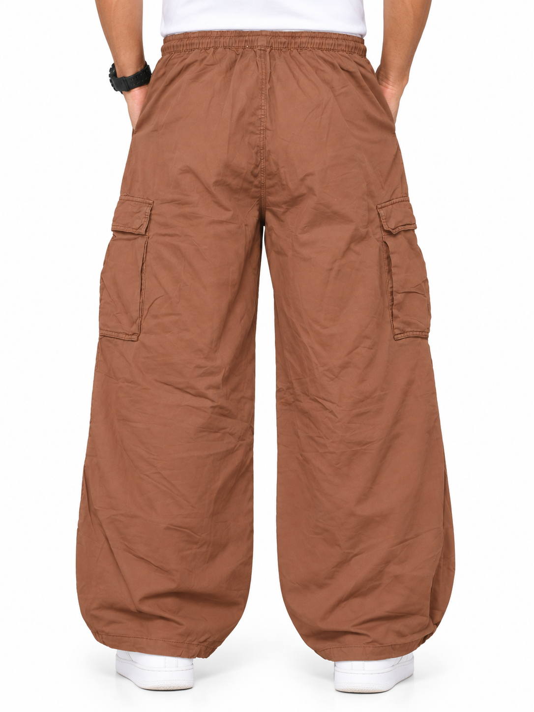 Men’s Brown 4-Pocket Baggy Cargo Pant
