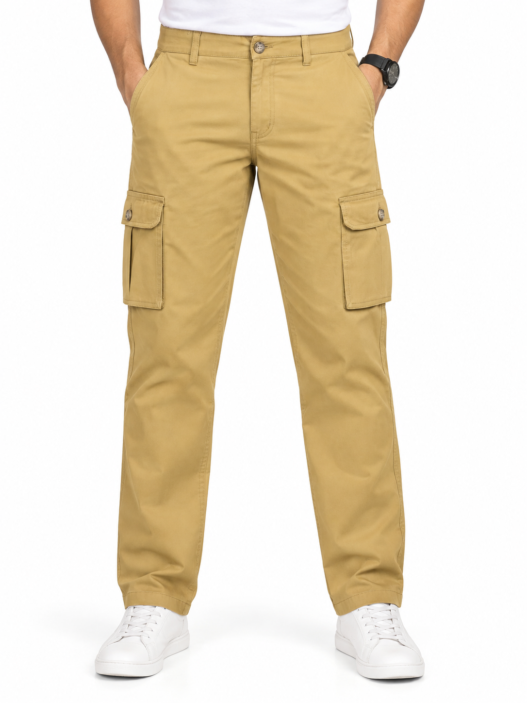 Men’s Mustard Brown 6-Pocket Cargo Pant